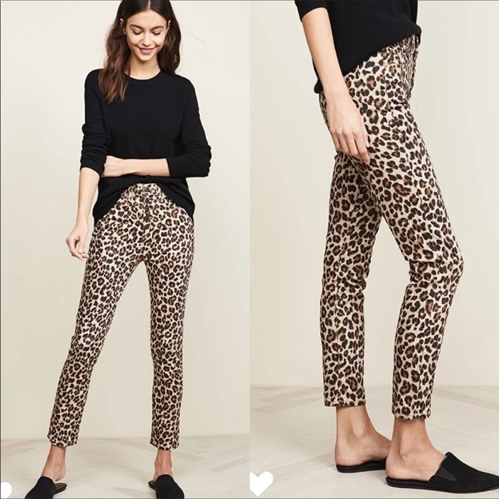 Veronica Beard Debbie 10” High Rise Leopard Cut Print Jeans Sz 24 Ankle novelty - Picture 2 of 15